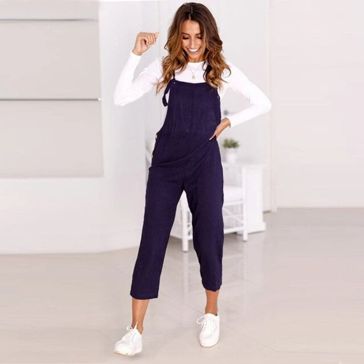 Dame Jumpsuit – Ermeløs – Justerbare Stropper – Avslappet Passform – Cropped Lengde