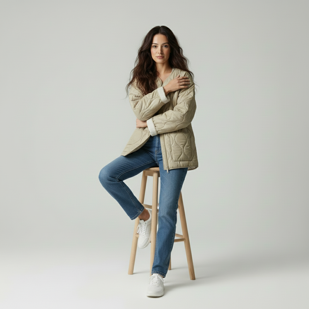Gepolsterte Damenjacke aus Baumwolle für Frauen