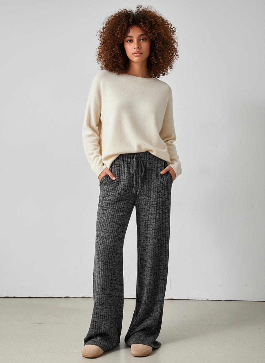 Gestreifte Weite Hose für Frauen