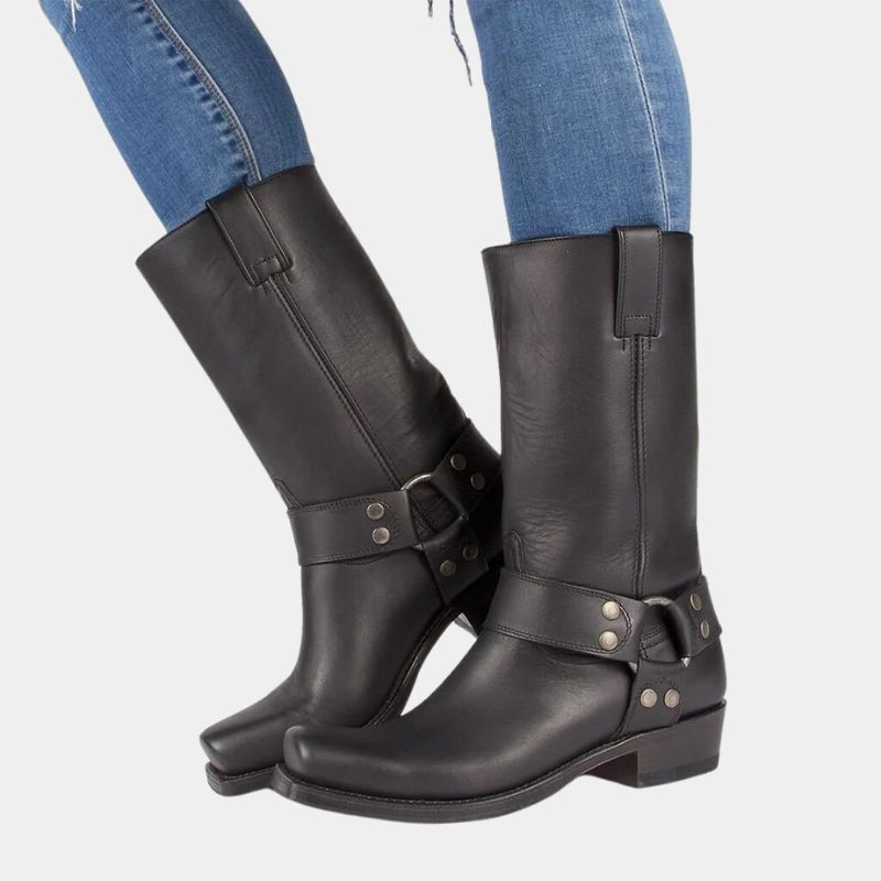 Leder Bikerstiefel für Damen