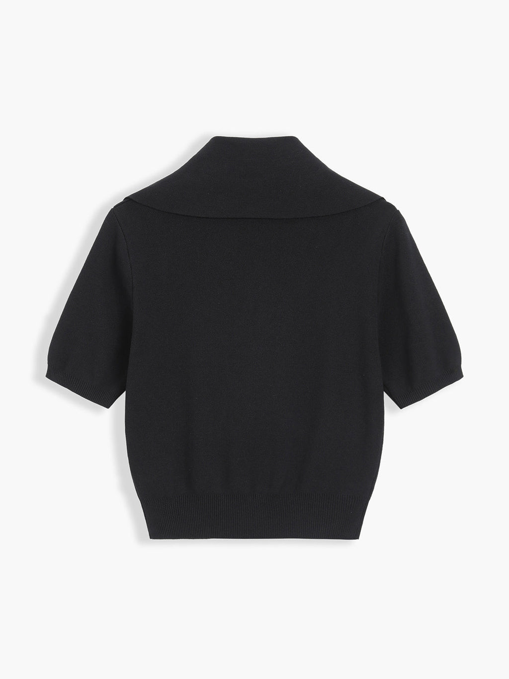 Gestricktes Top mit Spitzkragen und goldenen Knöpfen für Frauen