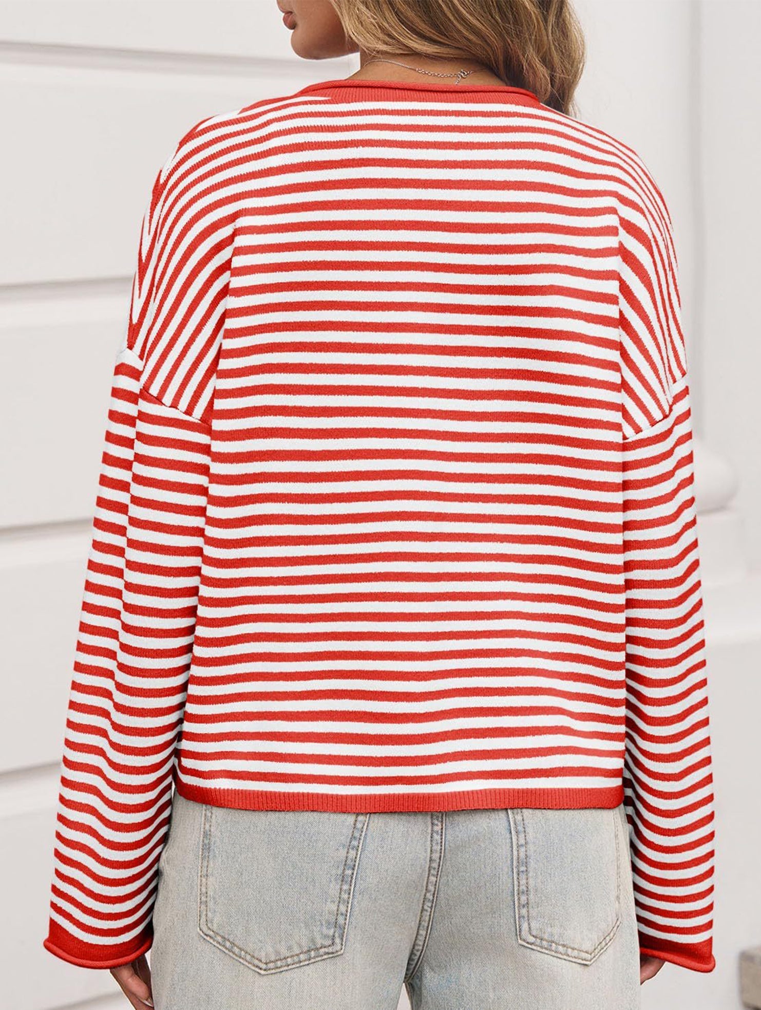 Gestreifter Strickjacke für Frauen