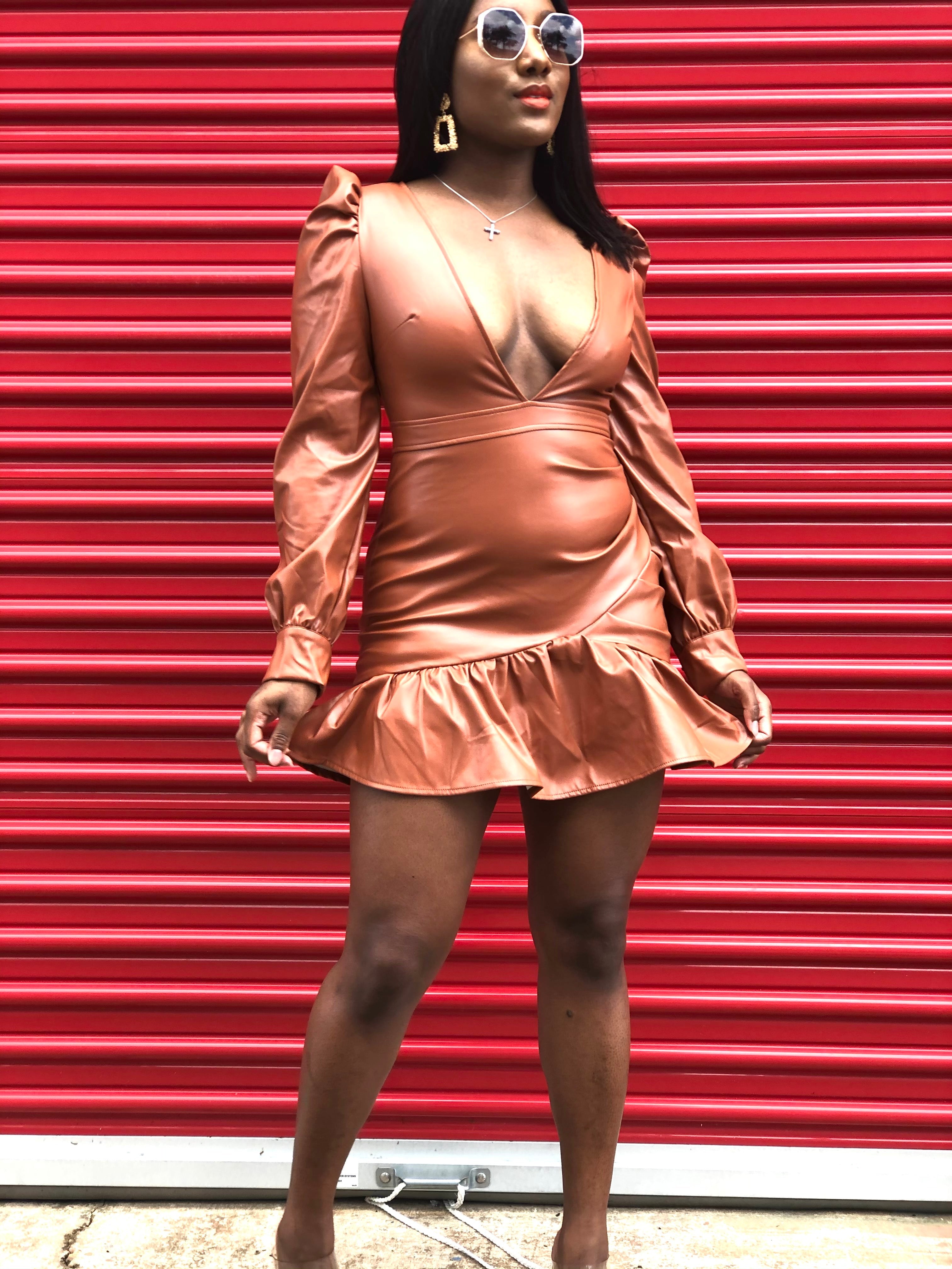 Cognac Sexy Bae Dress